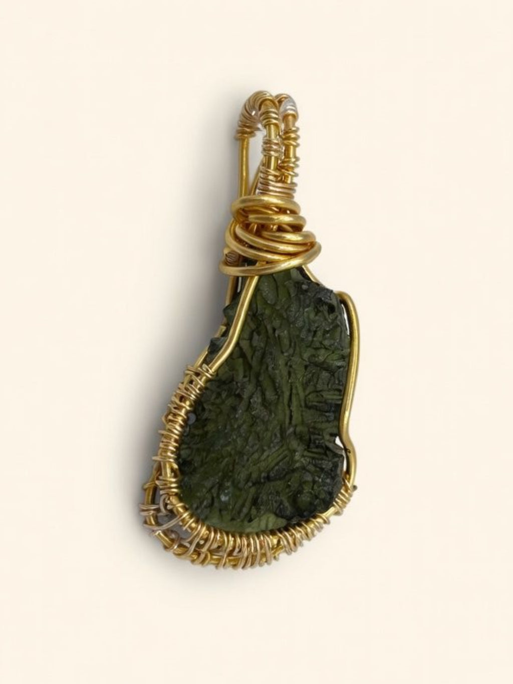 Natural Czech Moldavite Pendant 5.8g (inclusive wire)